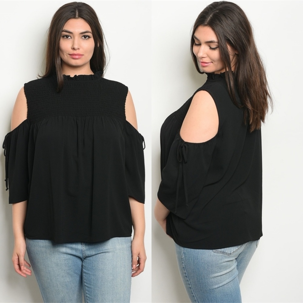 Plus Size Black Tunic Blouse